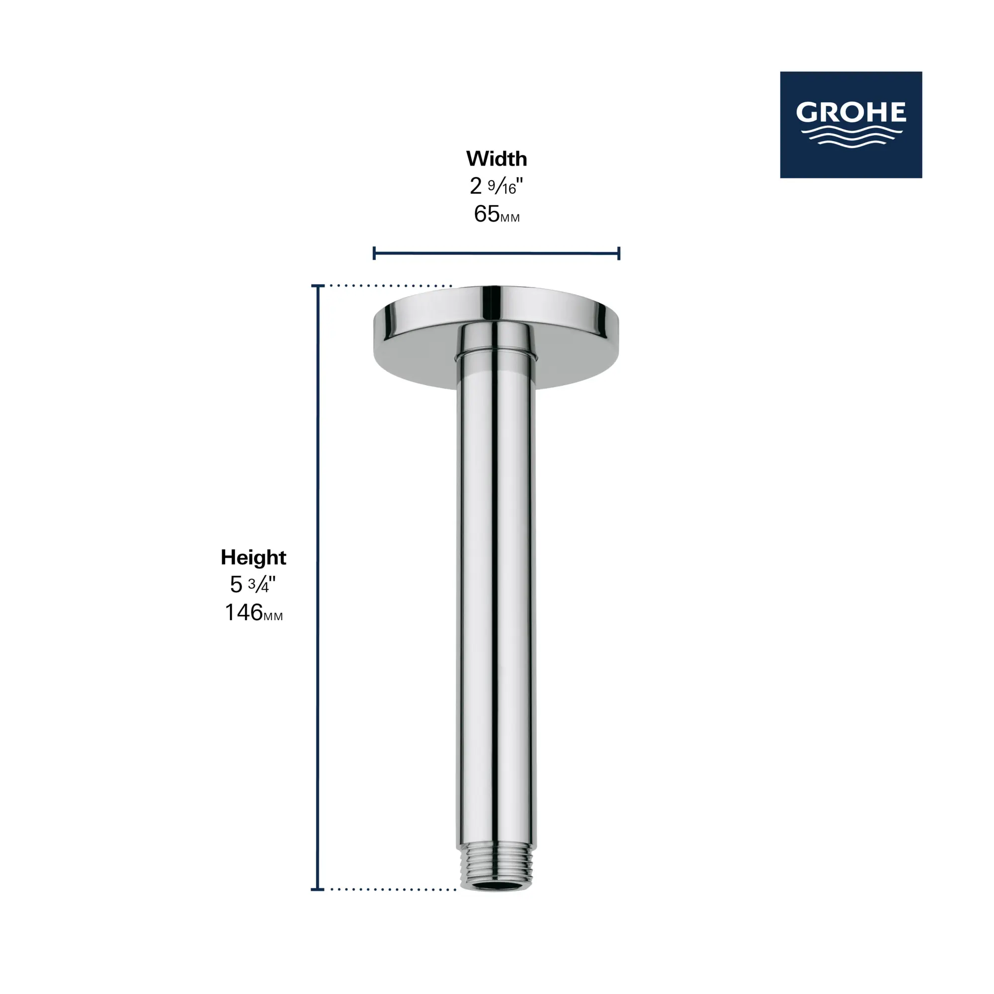 6" Ceiling Shower Arm