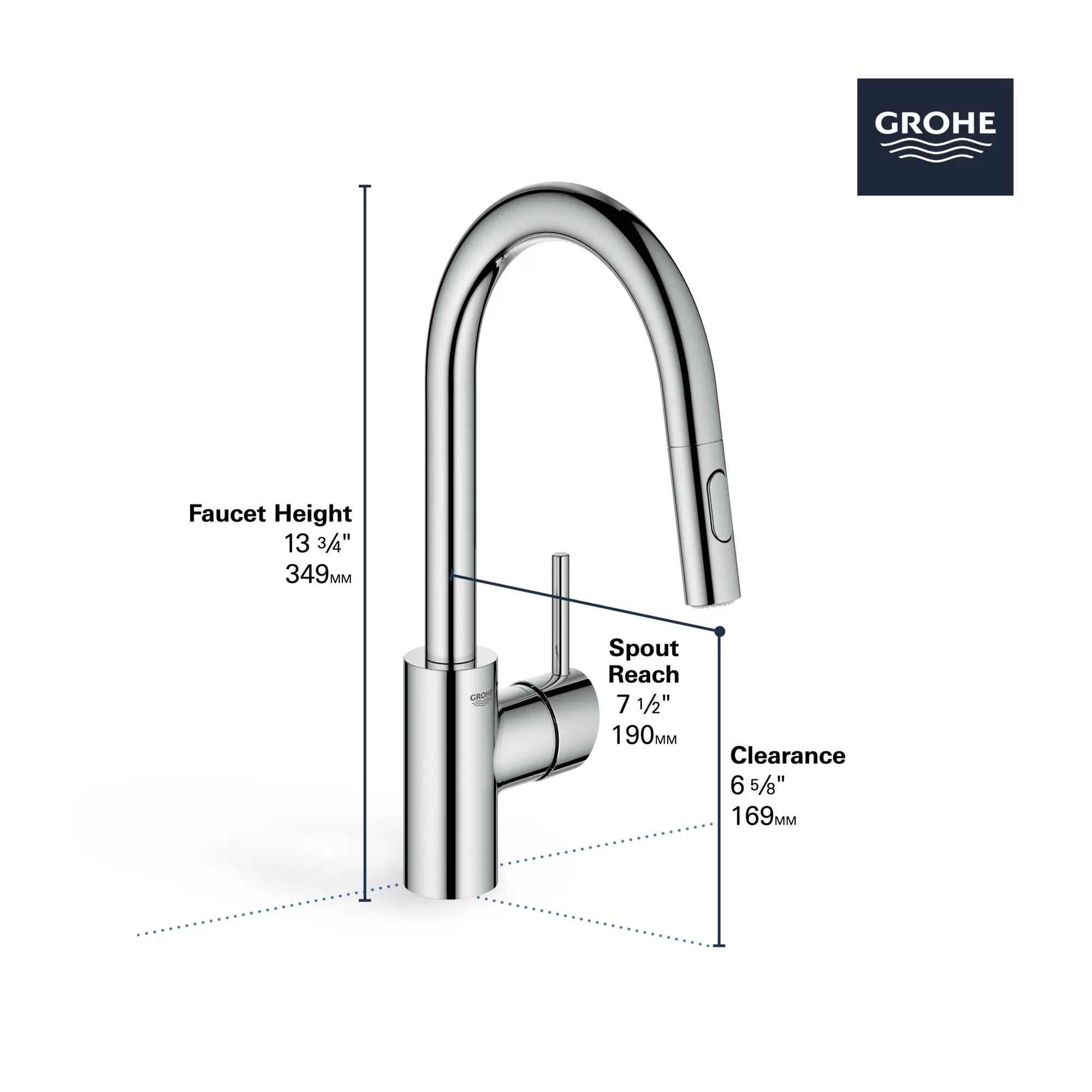 Concetto Single-Handle Pull Down Prep Faucet 1.75 GPM (6.6 L/min)