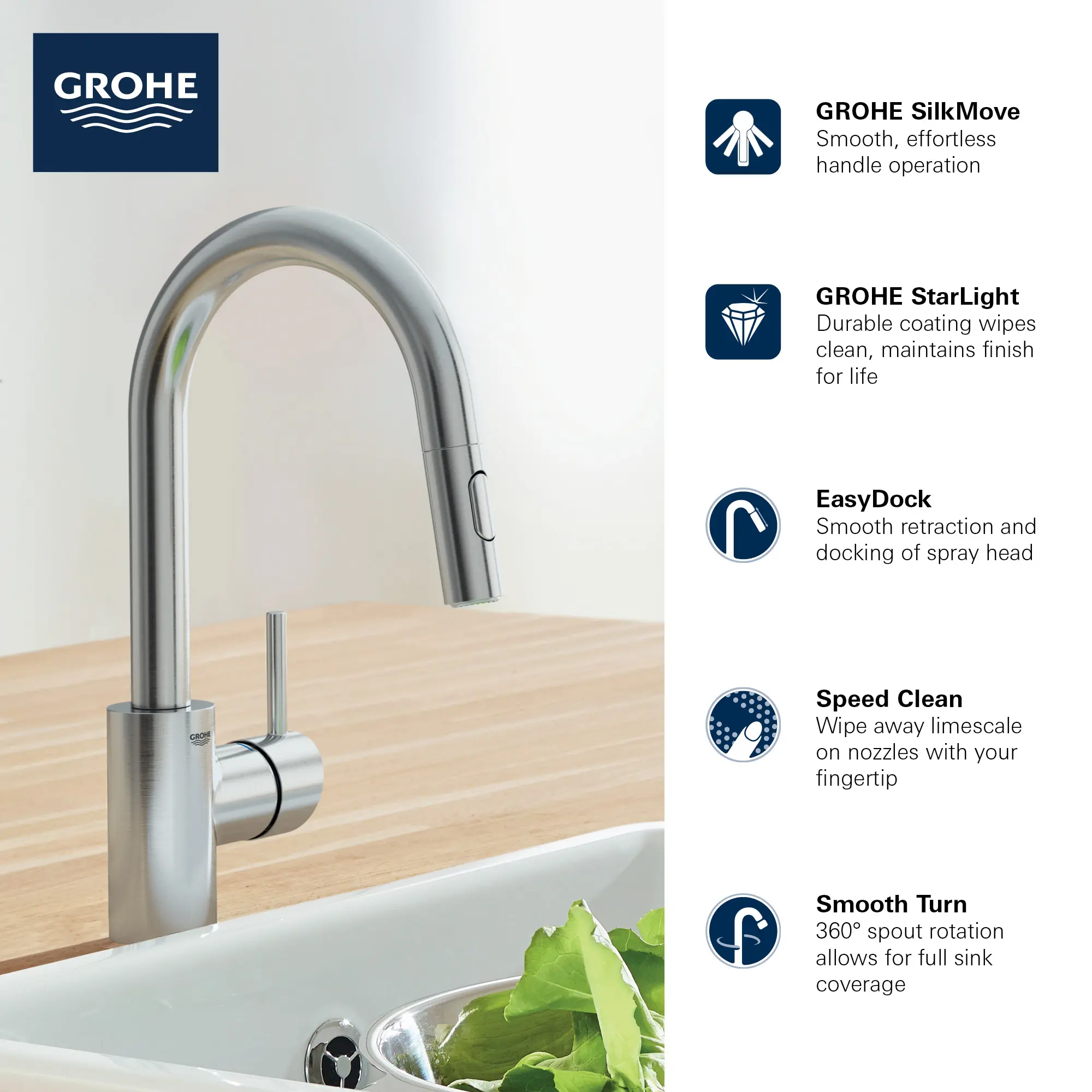 Concetto Single-Handle Pull-Down Kitchen Faucet Dual Spray 1.75 GPM (6.6 L/min) 18 Concetto Single-Handle Pull-Down Kitchen Faucet Dual Spray 1.75 GPM (6.6 L/min)