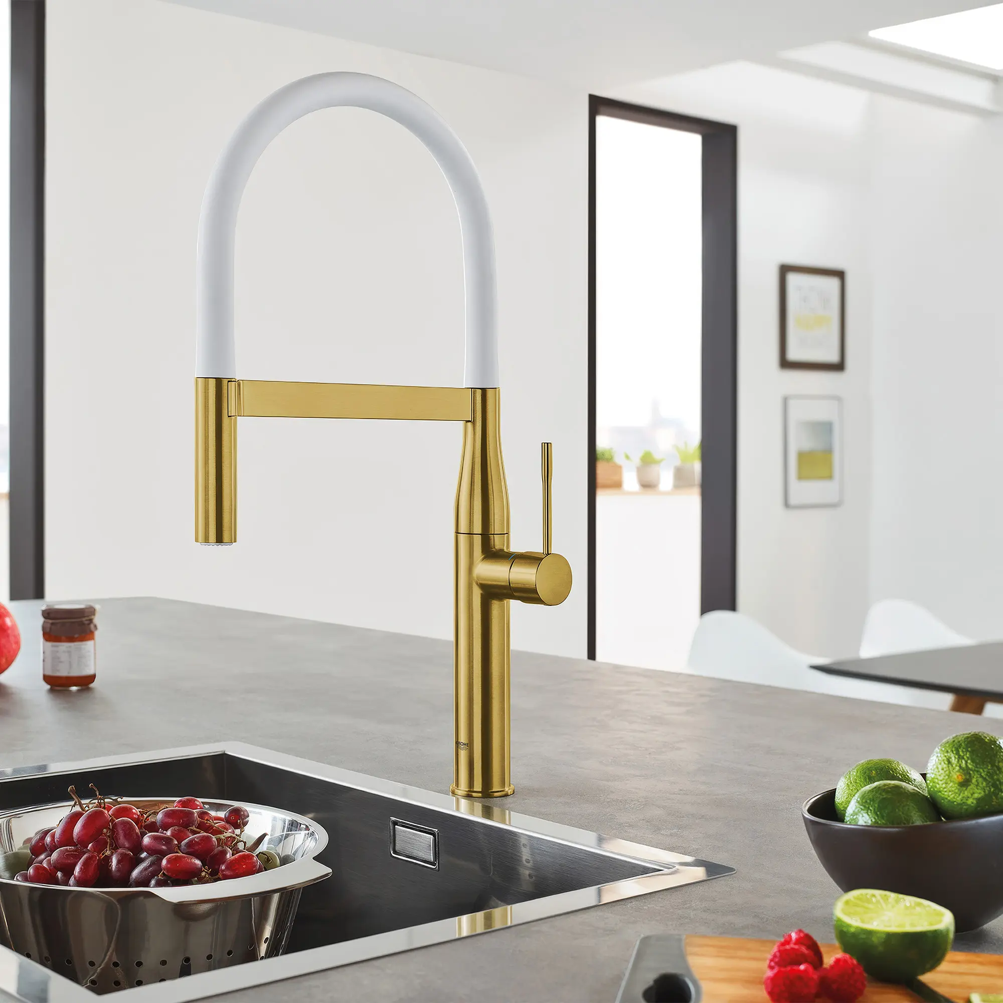 Essence Single-Handle Semi-Pro Dual Spray Kitchen Faucet 1.75 GPM (6.6 L/min) 24 Essence Single-Handle Semi-Pro Dual Spray Kitchen Faucet 1.75 GPM (6.6 L/min)