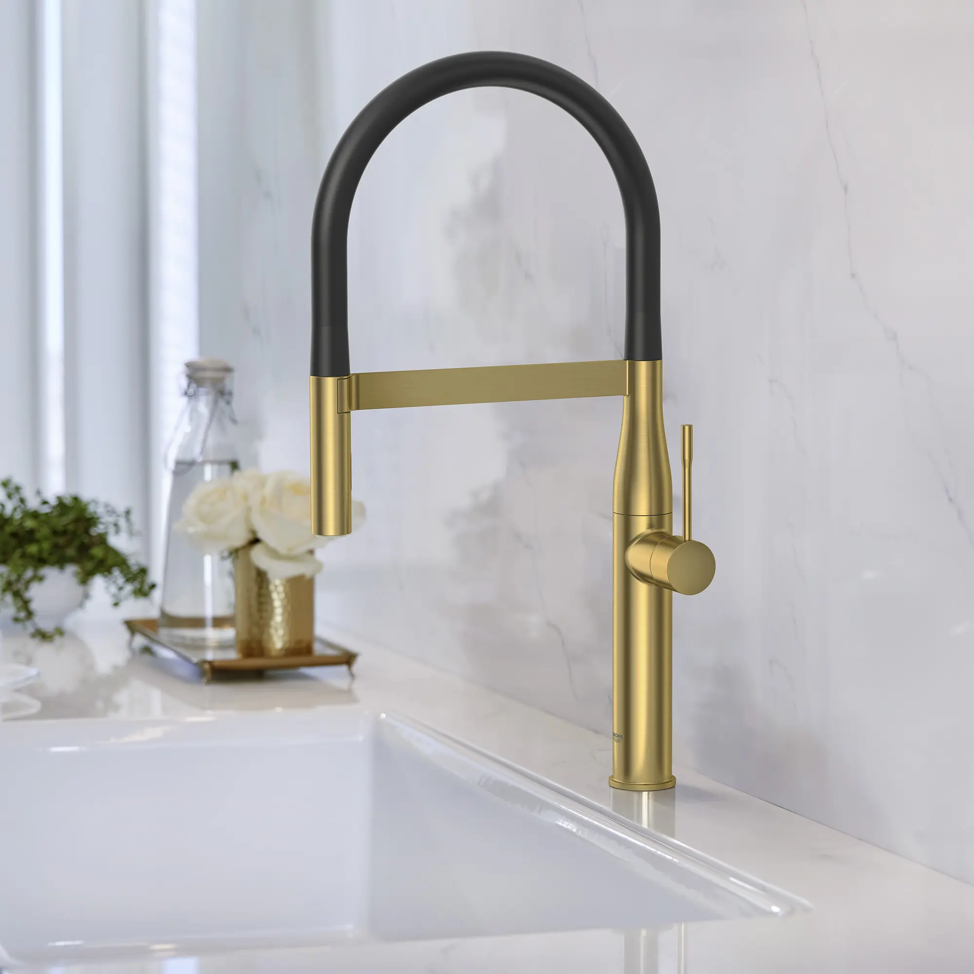 Essence Single-Handle Semi-Pro Dual Spray Kitchen Faucet 1.75 GPM (6.6 L/min) 25 Essence Single-Handle Semi-Pro Dual Spray Kitchen Faucet 1.75 GPM (6.6 L/min)