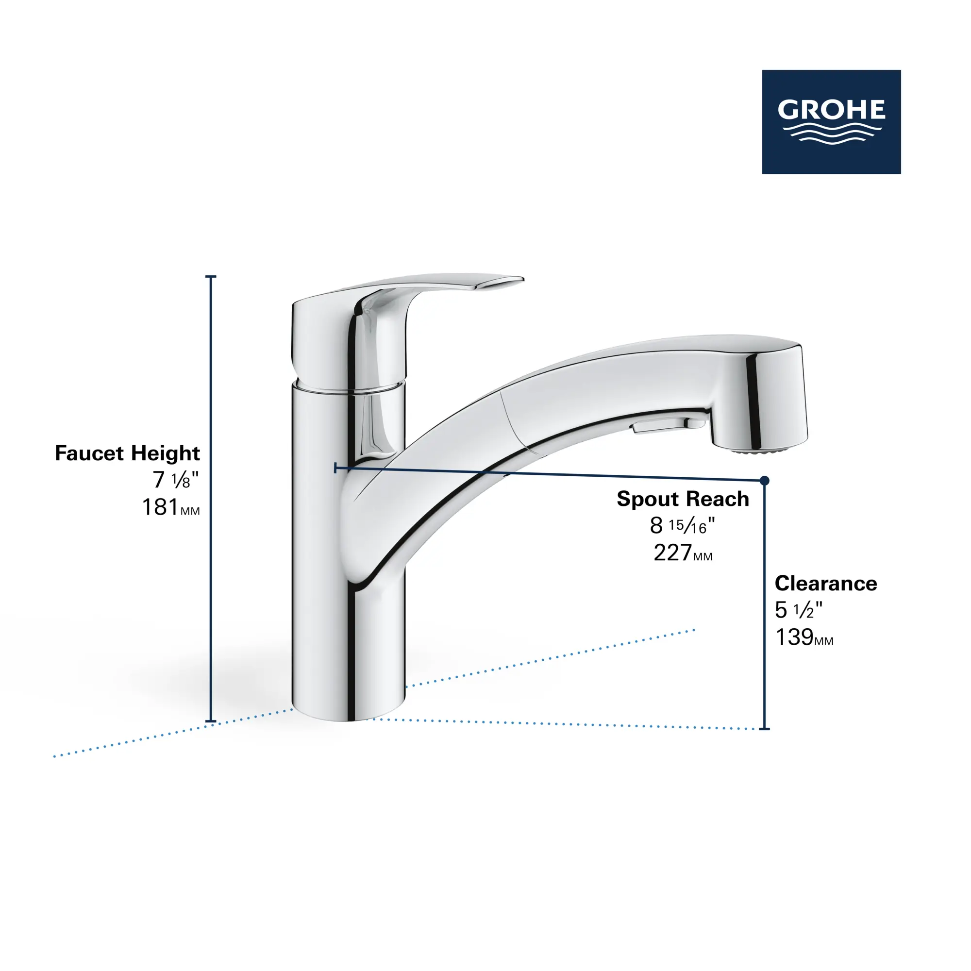 Eurosmart Single-Handle Dual Spray Pull-Out Kitchen Faucet 1.75 Gpm (6. ...