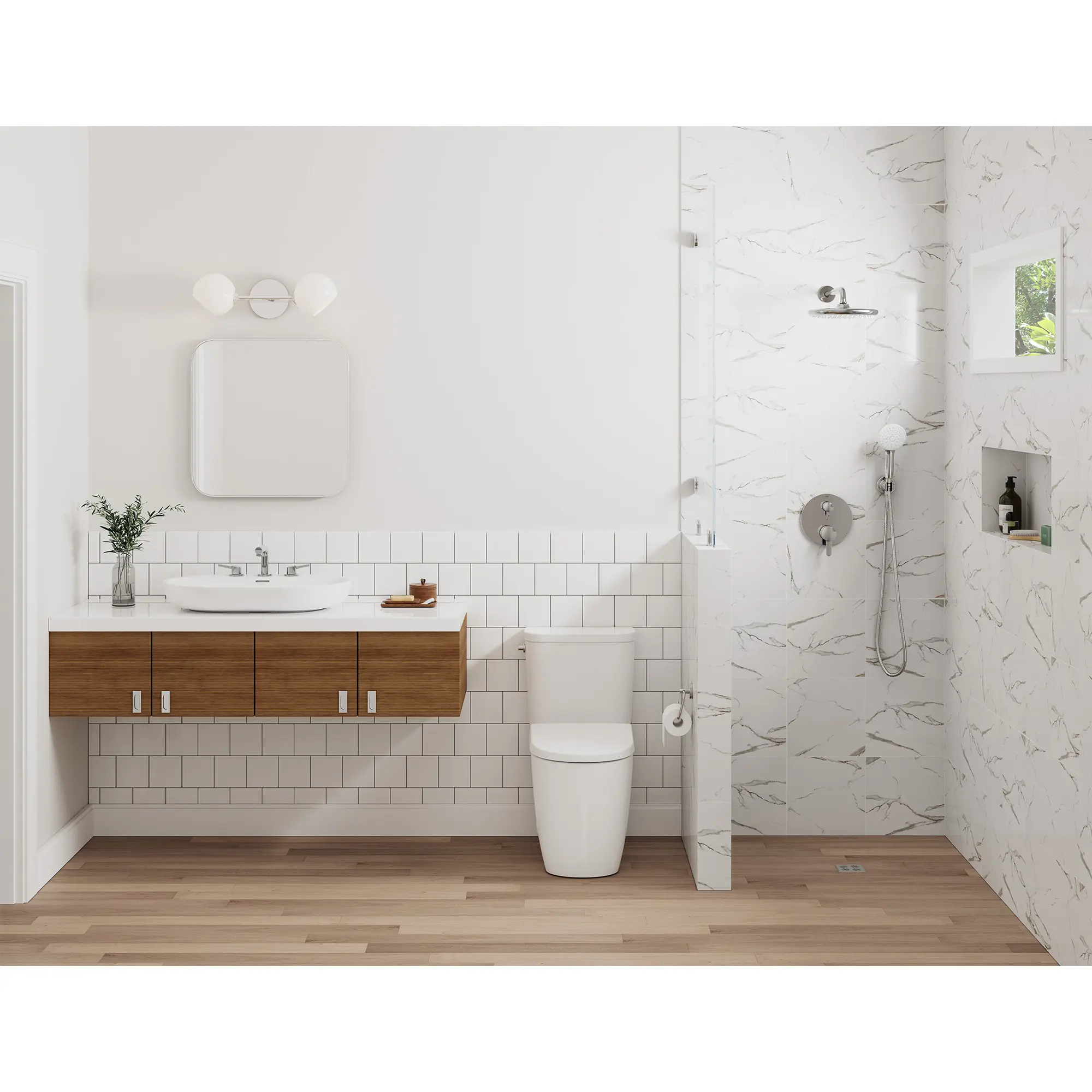 Tempesta Wall Union with Hand Shower Holder