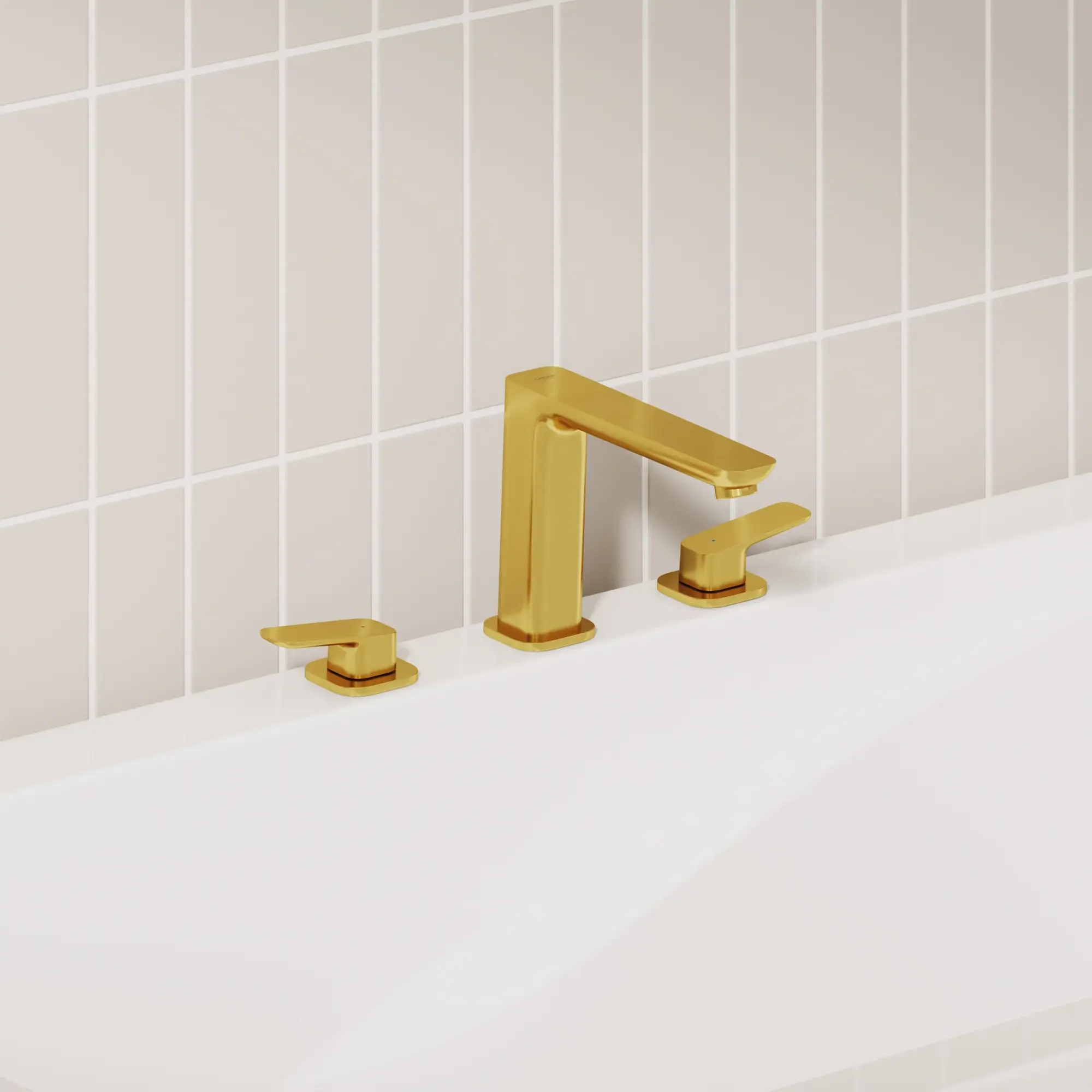 Cubeo 3-Hole 2-Handle Deck Mount Tub Filler