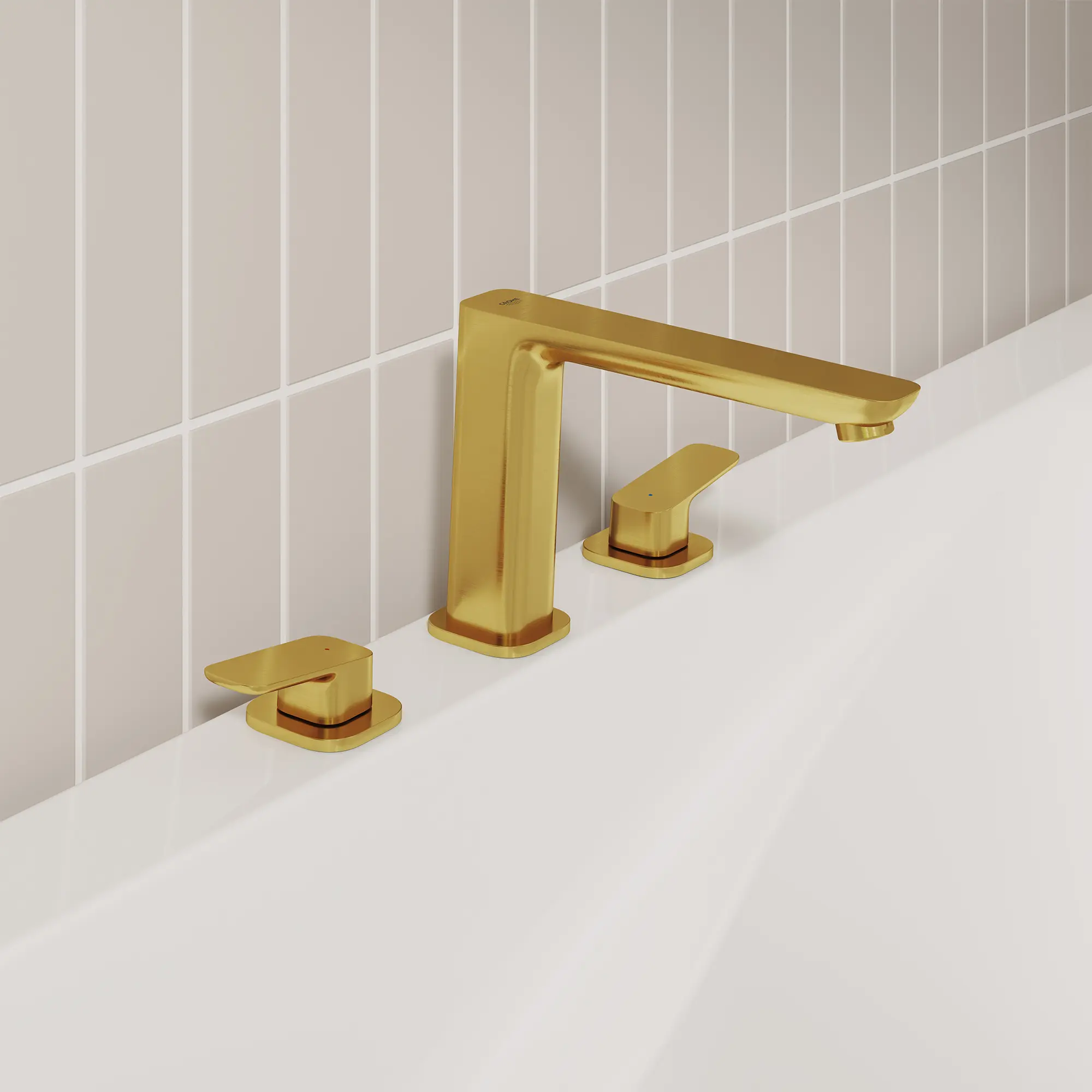 Cubeo 3-Hole 2-Handle Deck Mount Tub Filler