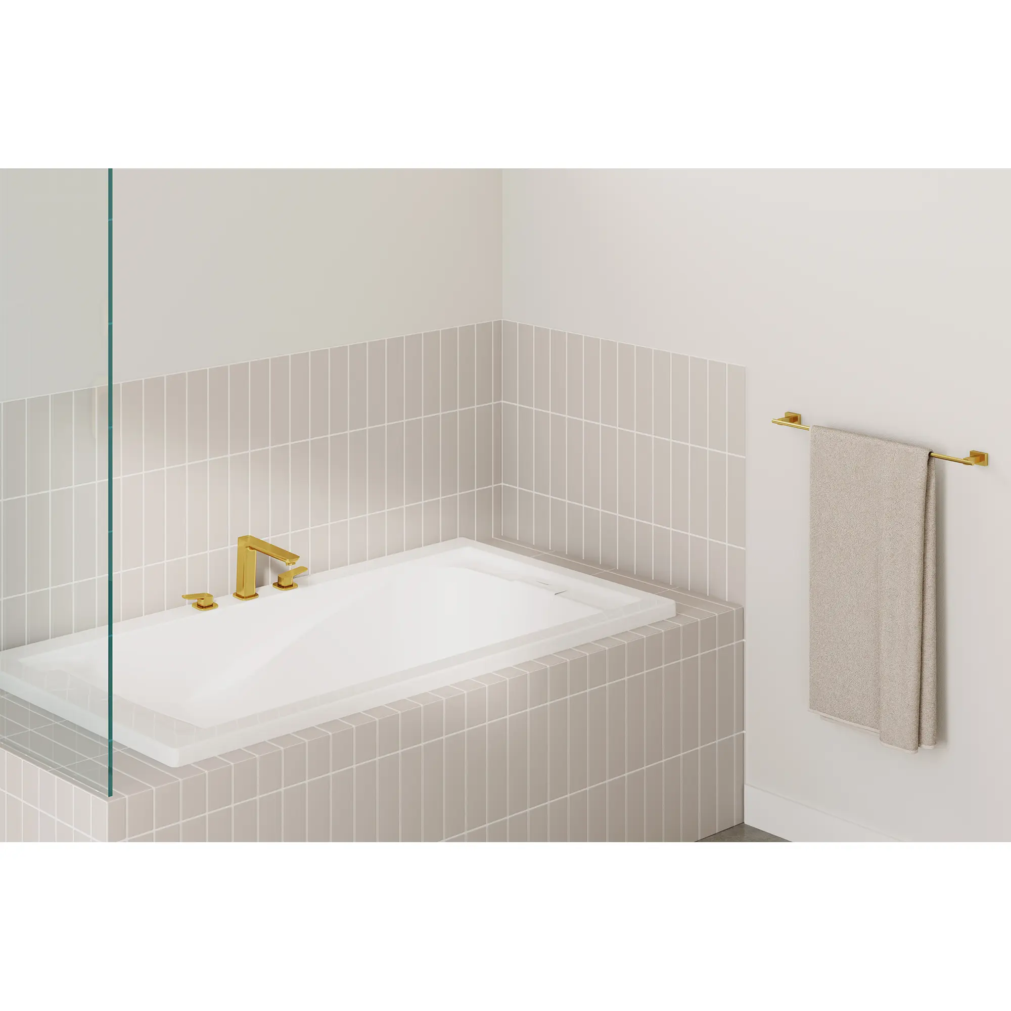 Cubeo 3-Hole 2-Handle Deck Mount Tub Filler