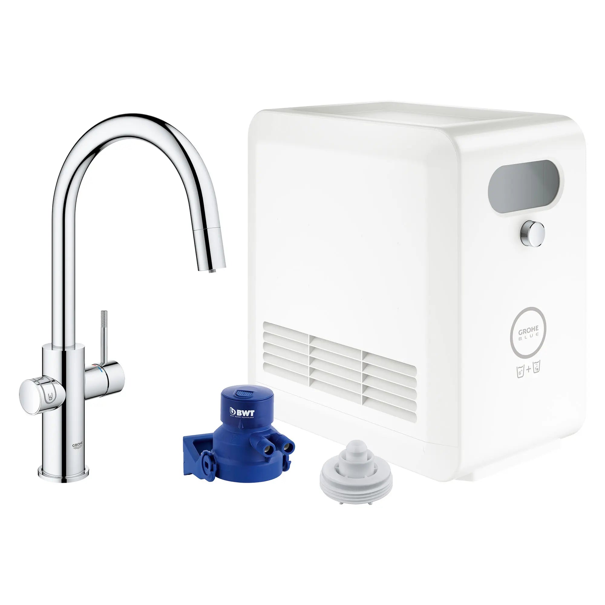 GROHE Blue Single-Handle Pull Down Kitchen Faucet Single Spray 1.75 GPM (6.6 L/min) with Chilled & Sparkling Water